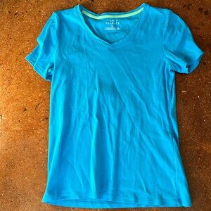 Blue Talbots v neck t shirt, MP, 100% Pima cotton